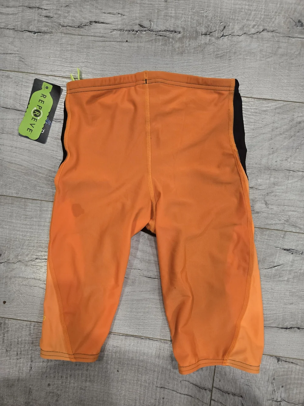 Speedo Men’s Black & Orange Racing Jammer with Neon Drawcord